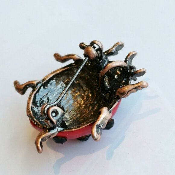 NWT Ladybug enamel crystal brooch pin - Picture 4 of 5